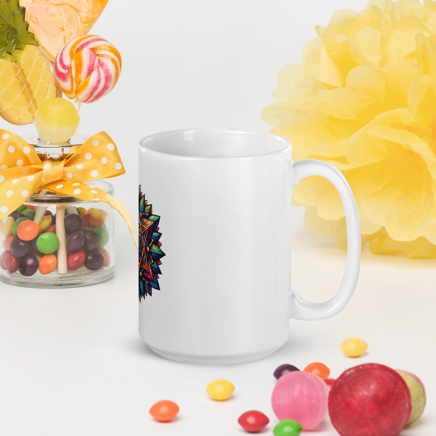 Biały świecący kubek